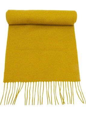 Women's Mustard Solid Virgin Wool Warm Soft Luxurious Imported Scarf
